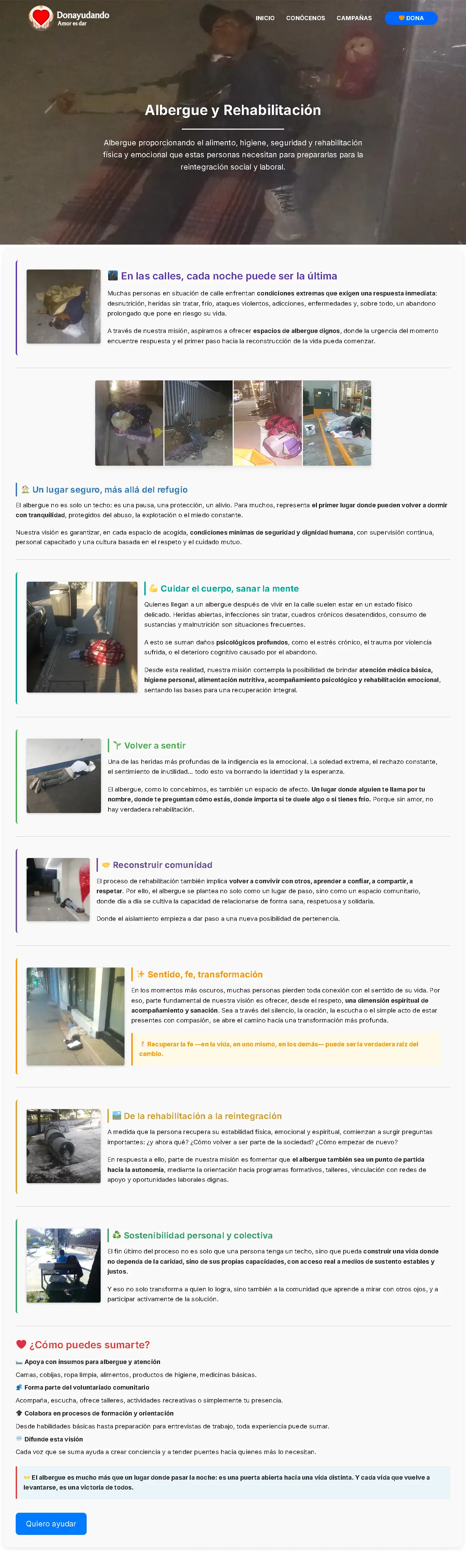 Albergue y Rehabilitación