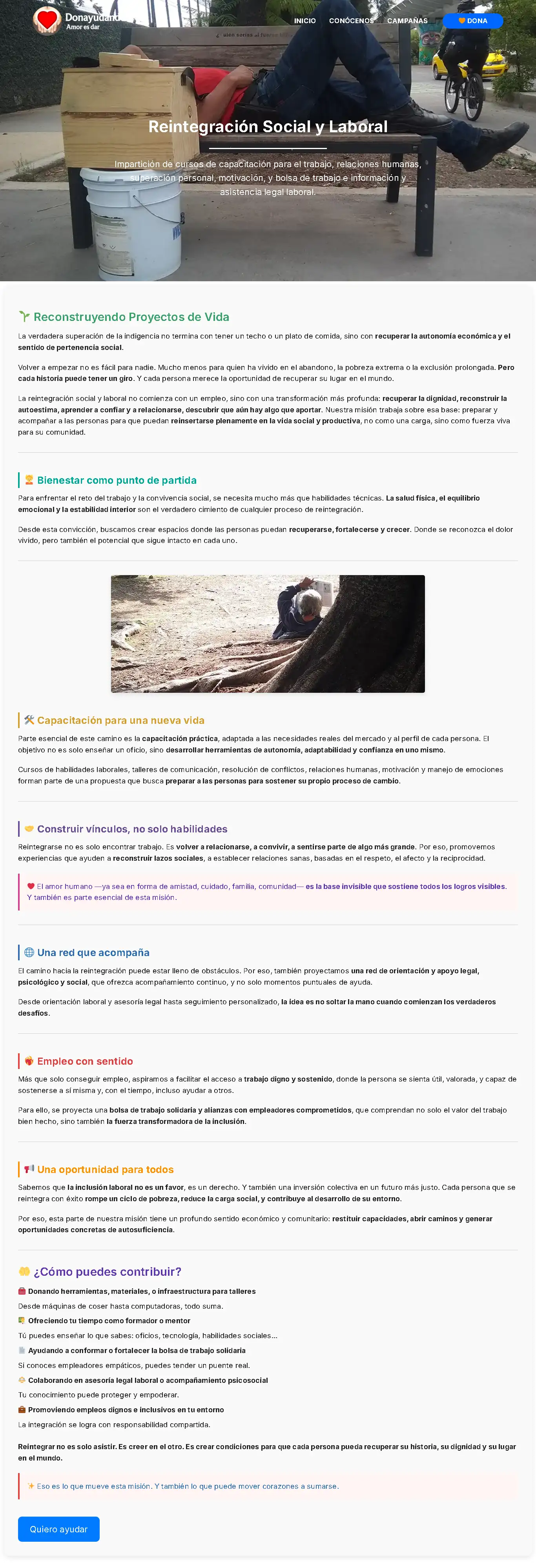 Reintegración Social y Laboral